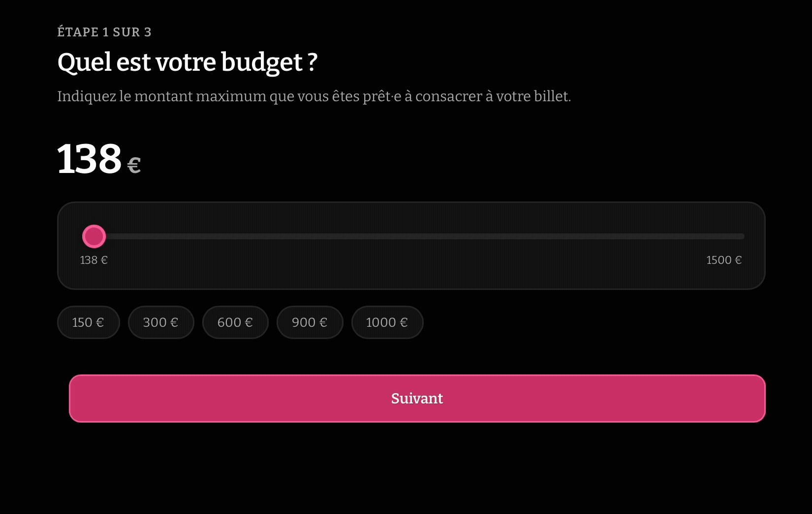 Aperçu de l'application interactive